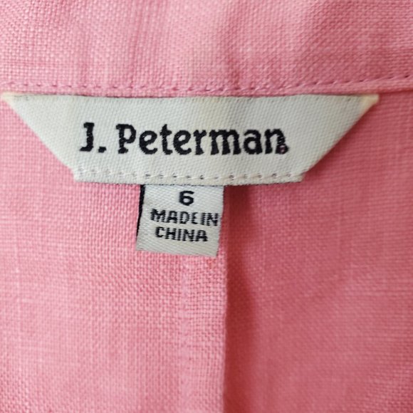 J. Peterman linen pink sleeveless ruffled top 6 feminine boho - Picture 2 of 7